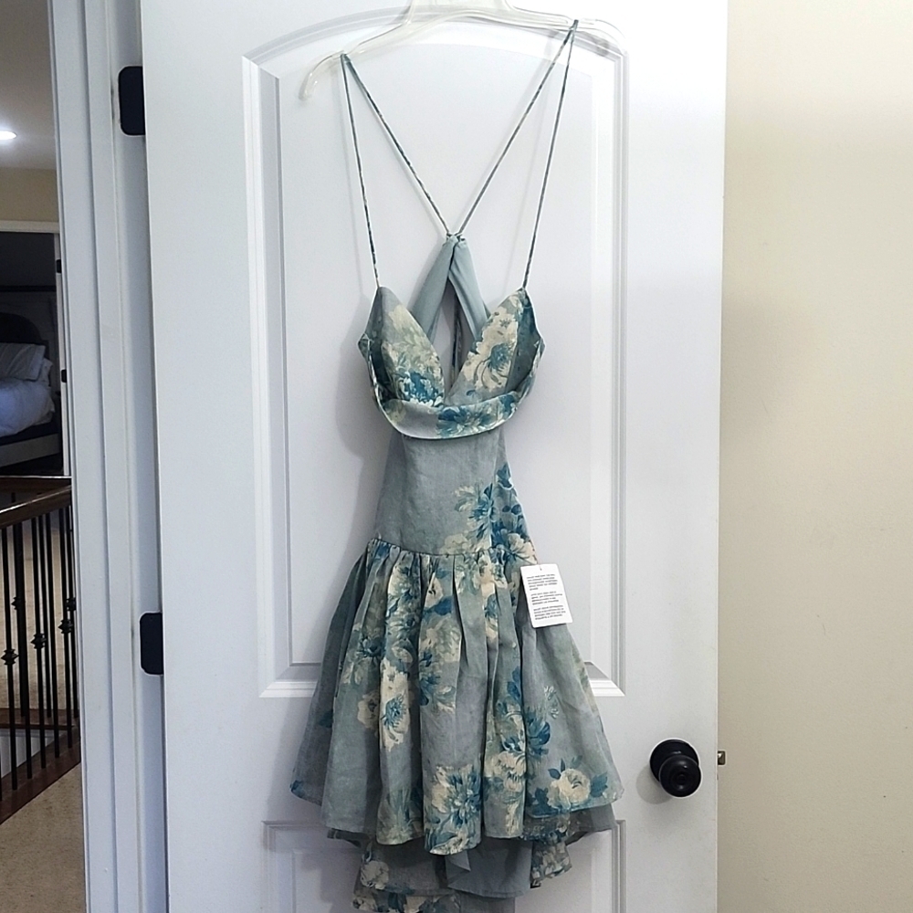 NWT ASOS BLUE FLORAL DRESS SIZE US 6 - Picture 6 of 16